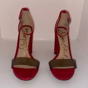 Sam Edelman Red Suede High Heels Size 6.5